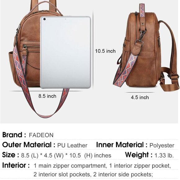 Mini Leather Backpack Purse for Women Small Stylish Shoulder Handbag Travel main image 7